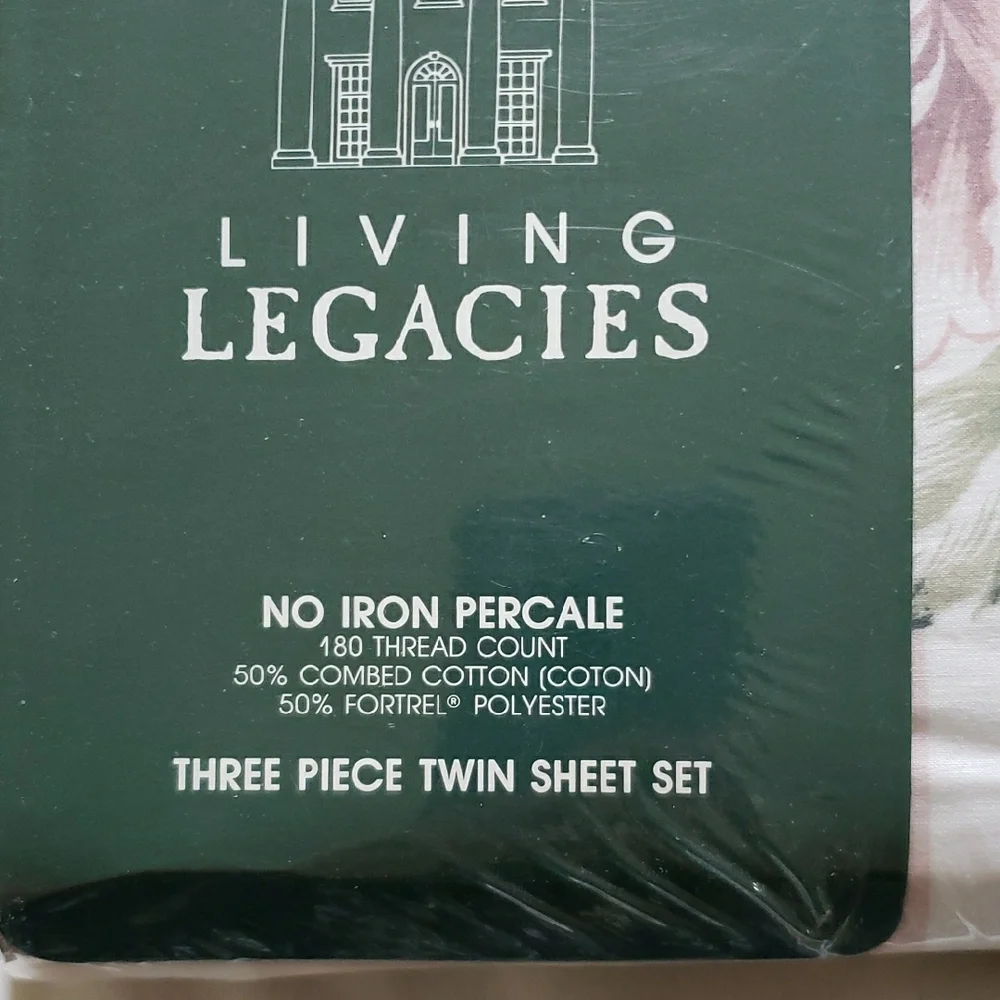 NWT 2 Canon Monticello Floral Twin Bedding Sets New Flat, Fitted & Pillowcase
